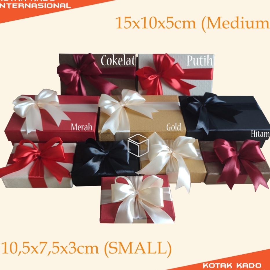 

KILAT Kotak kado giftbox hadiah unik ukuran small dan medium sudah termasuk pita