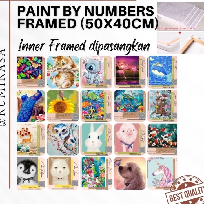 

KILAT DIY FRAMED paint by numbers 5x4 cm kerajinan tangan lukisan Animal Series