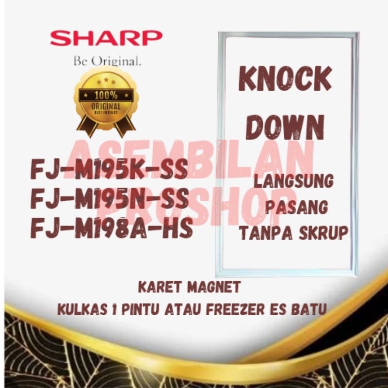 karet magnet kulkas freezer es batu 1 pintu fj-m195/198 original 100%