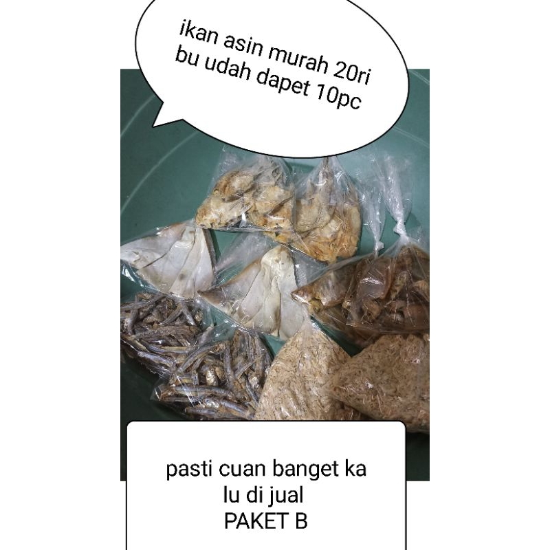 

ikan asin murah 20ribu dapet 10pc PAKET B. bisa di jual lagi