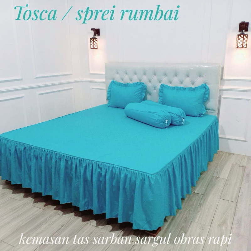 BISA COD SPREI RUMBAI POLOS EMBOS 180X200 WARNA BIRU SEPRAI REMPEL 160X200 SEPREI SIZE KING SPRAI MU