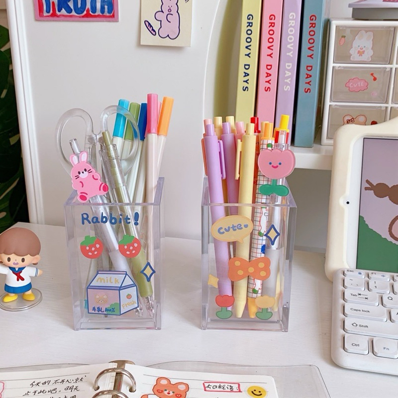 

My Stationery Kotak Tempat Menyimpan Pena Acrylic Model Transparan kotak brush Make Up Serbaguna