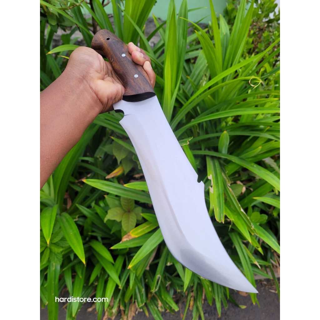Pisau BIG BOWIE Bushcraft Fulltang 24 cm Material Spring Steel Handle Kayu Galih Johar