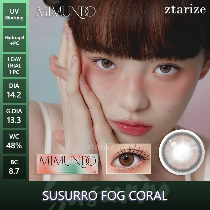 ztarize - Ready Stock - Trial MIMUNDO LENS 🇰🇷 Susurro Fog Coral 1 Day Daily Soft Contact Lens 1 Pc -