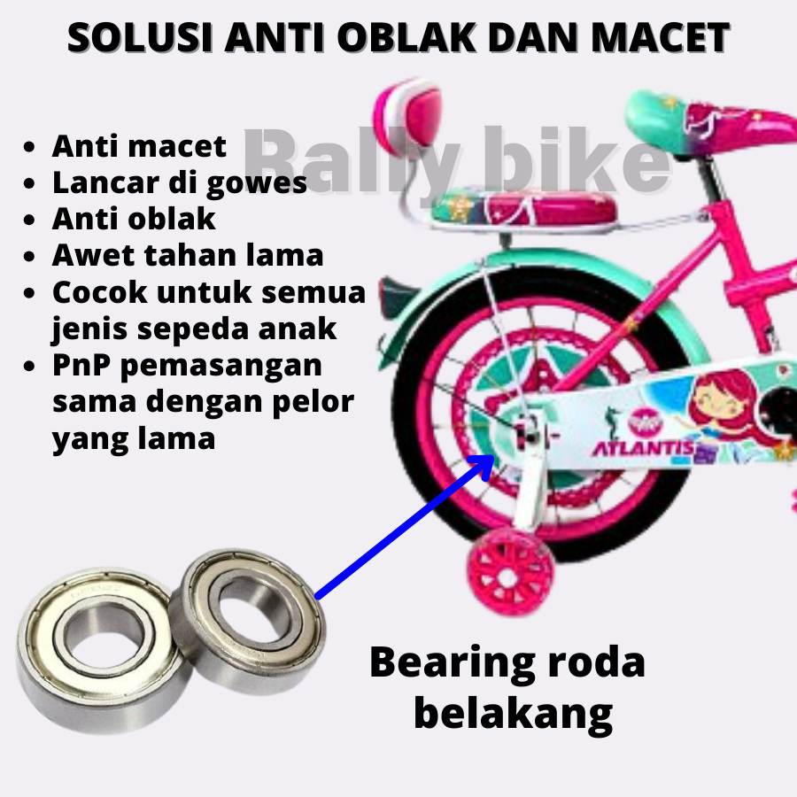 Bearing laher roda belakang sepeda anak ukuran 12 16 18 20 sebagai pengganti pelor agar lebih awet l