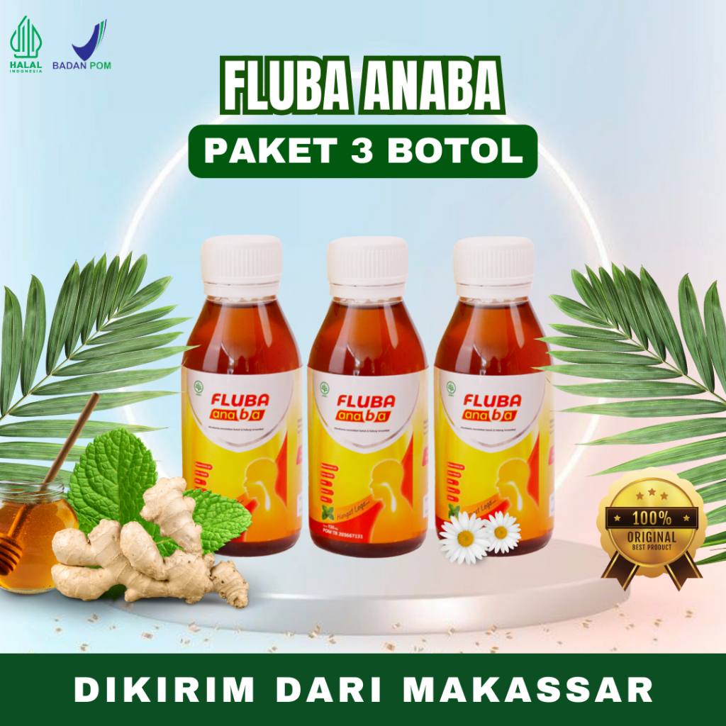 

[PAKET 3 BOTOL] FLUBA ANABA - Obat Batuk Dari Madu Herbal 100% Alami Solusi Flu Dan Batuk Berdahak Dikirim Dari Makassar