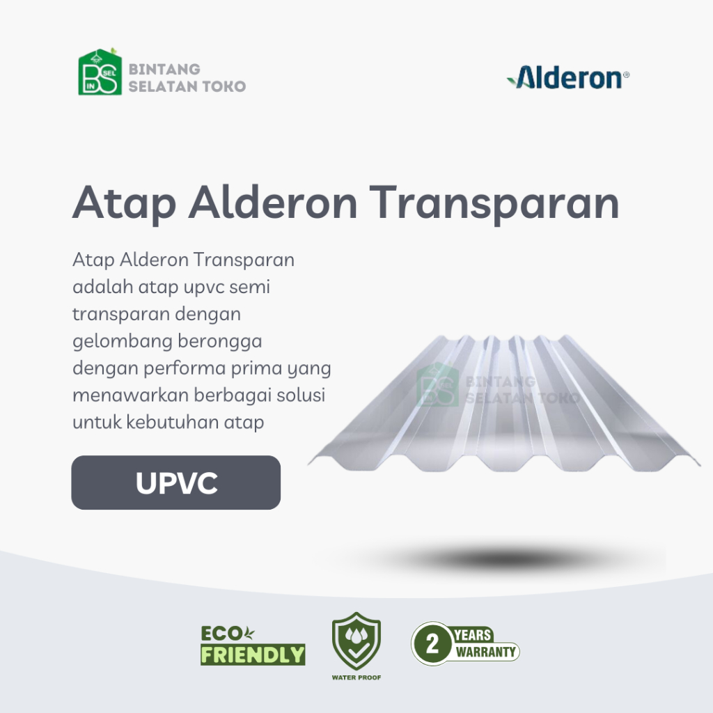 ATAP ALDERON UPVC TRANSPARAN