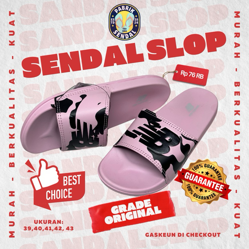 New Sale  Sandal Slide NB Women Pink Premium FREE BOX