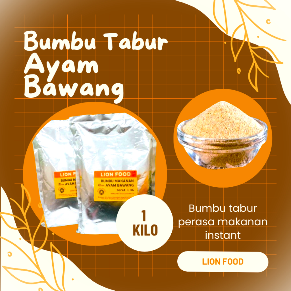 

bumbu tabur made by LION FOOD rasa ayam bawang kemasan 1000 gram