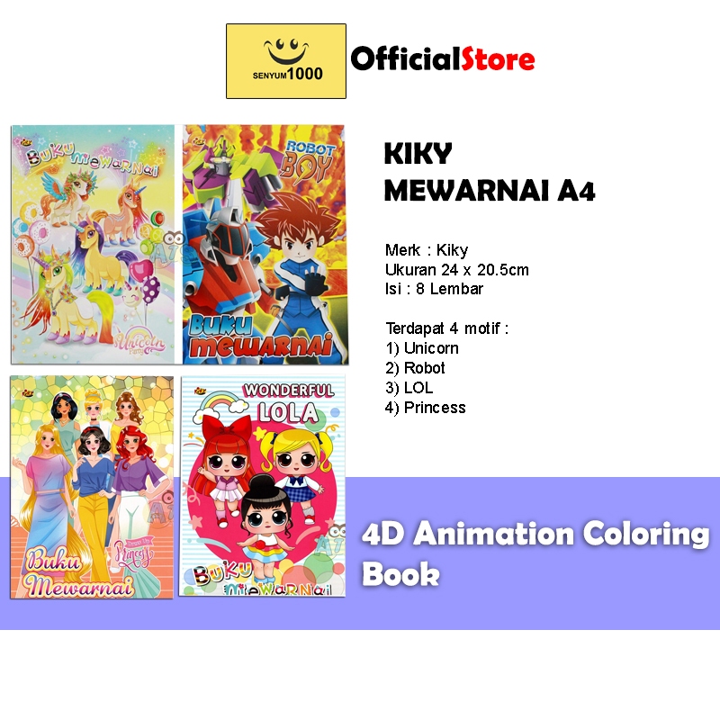 

KIKY - Buku Mewarnai Animasi 4D Kiky - Unicorn