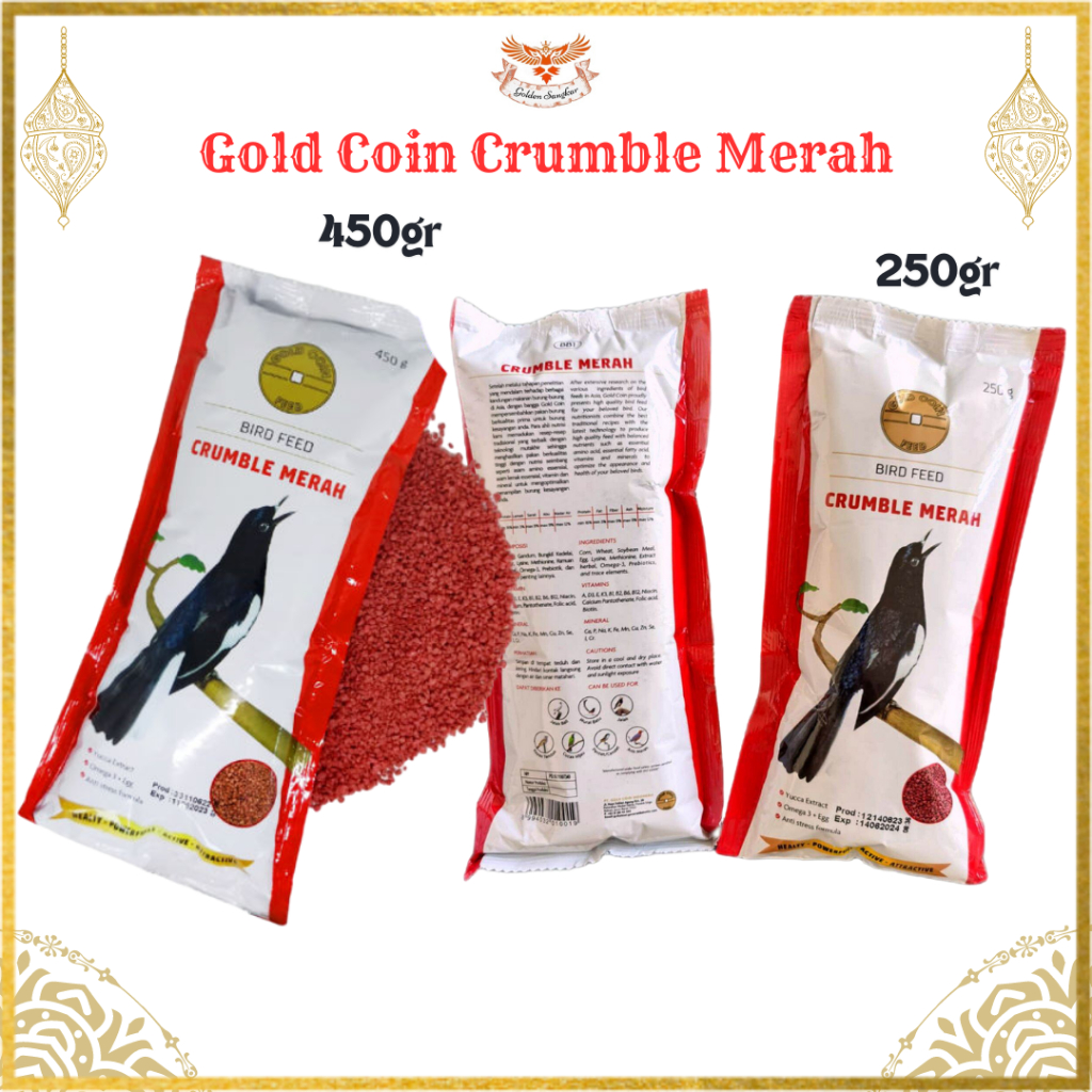 Gold Coin Crumble Merah Pur Burung Gold Coin