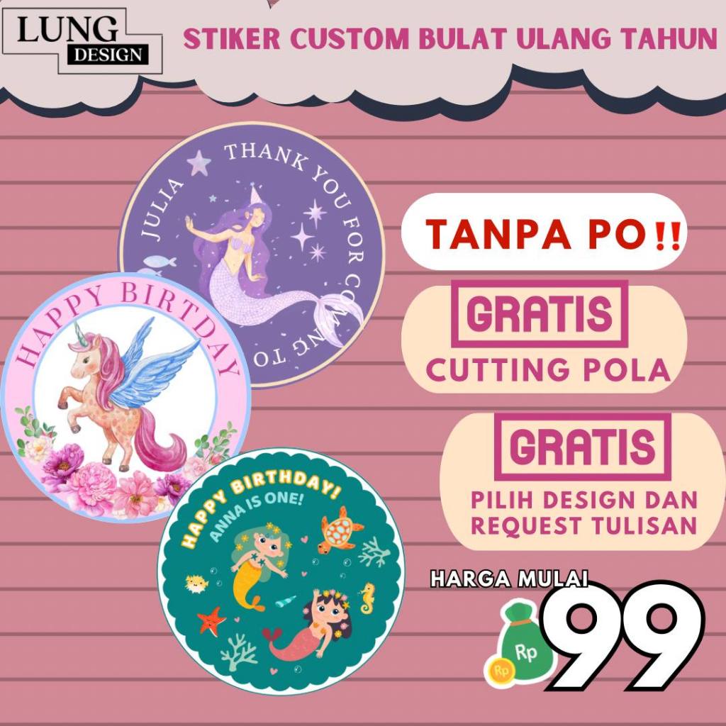 

[HARGA 1 PACK ] CETAK STIKER HBD CUSTOM / STICKER LOGO ULANG TAHUN CUSTOM / STICKER BULAT FOTO DESAIN SENDIRI HAPPY BIRTHDAY