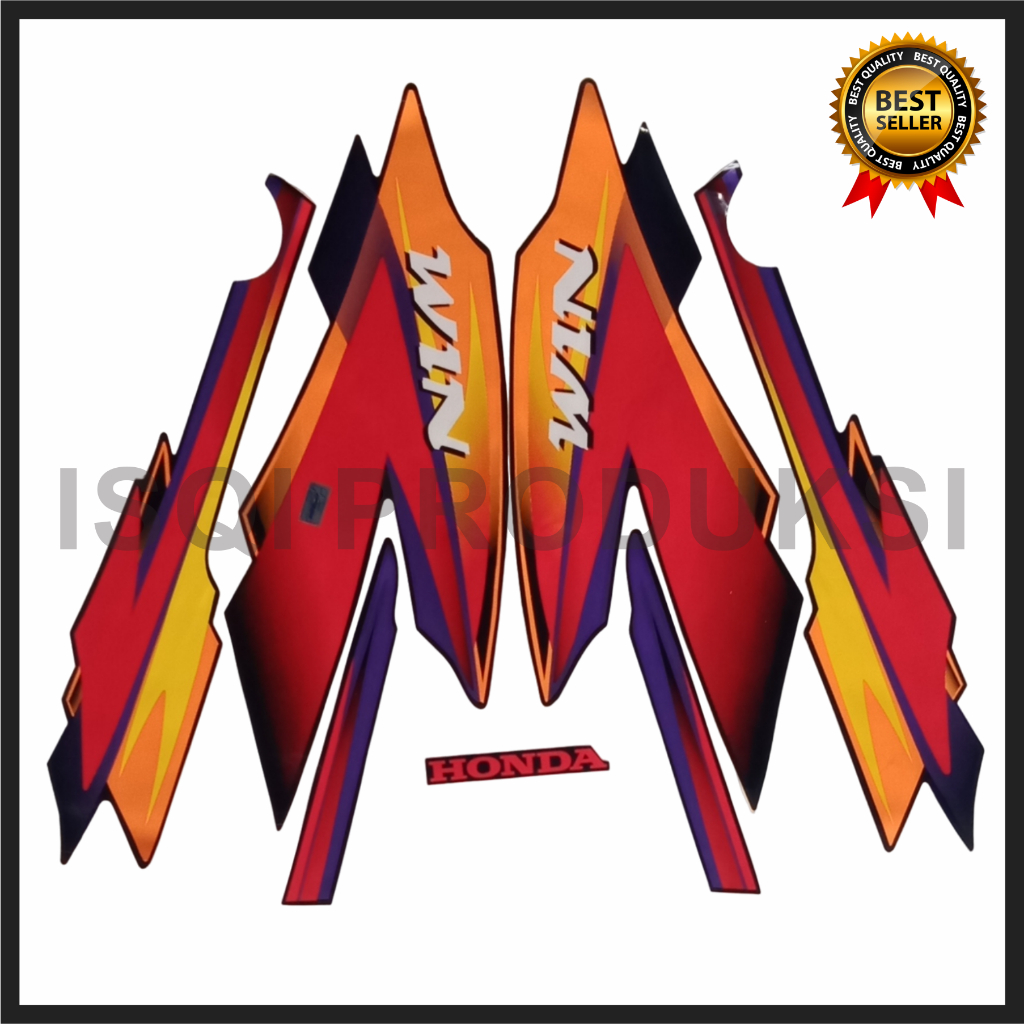 STICKER STANDAR WIN 100 TAHUN 2005 MERAH STRIPING STANDAR WIN 100 TAHUN 2005 BERKUALITAS DAN MURAH