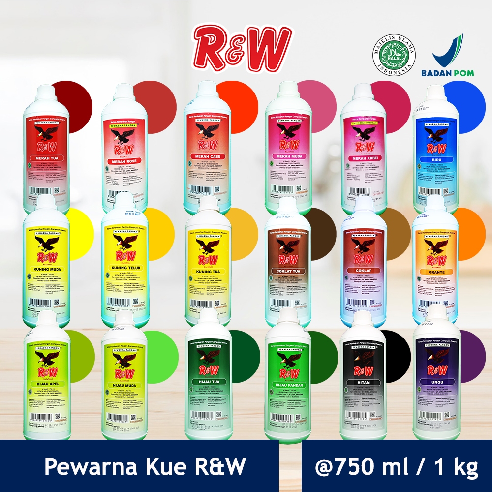 

Pewarna Makanan Kue Rajawali R&W RW 750 ml 1 kg