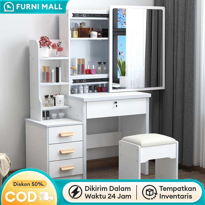 Meja Rias Meja Kosmetik LED  Meja Rias Minimalis Meja Rias Modern Meja Rias Sliding