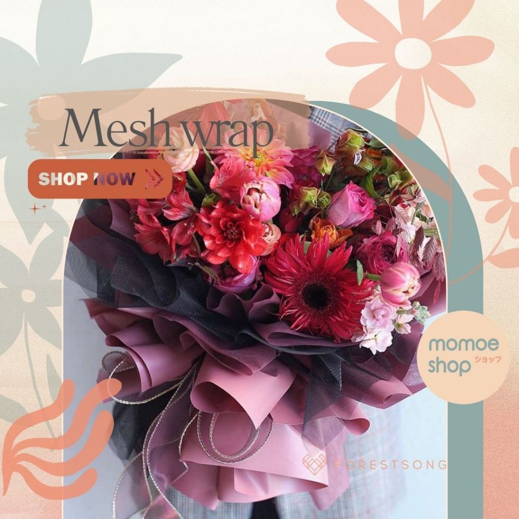 

Flower Wrap Mesh Bouquet Buket Net Jala Wrapping Bunga Jaring Korean