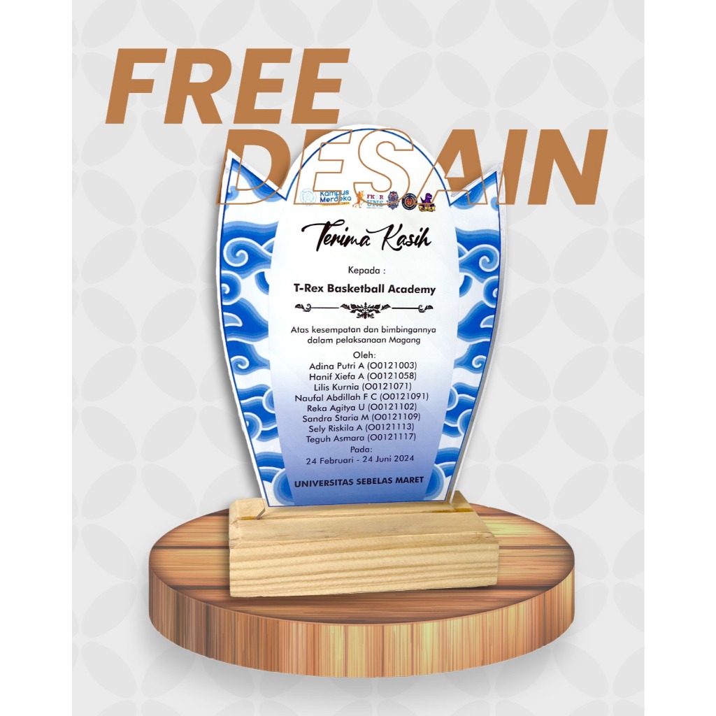 PLAKAT VANDEL CENDRAMATA KKN MAGANG AKRILIK 3MM KAYU