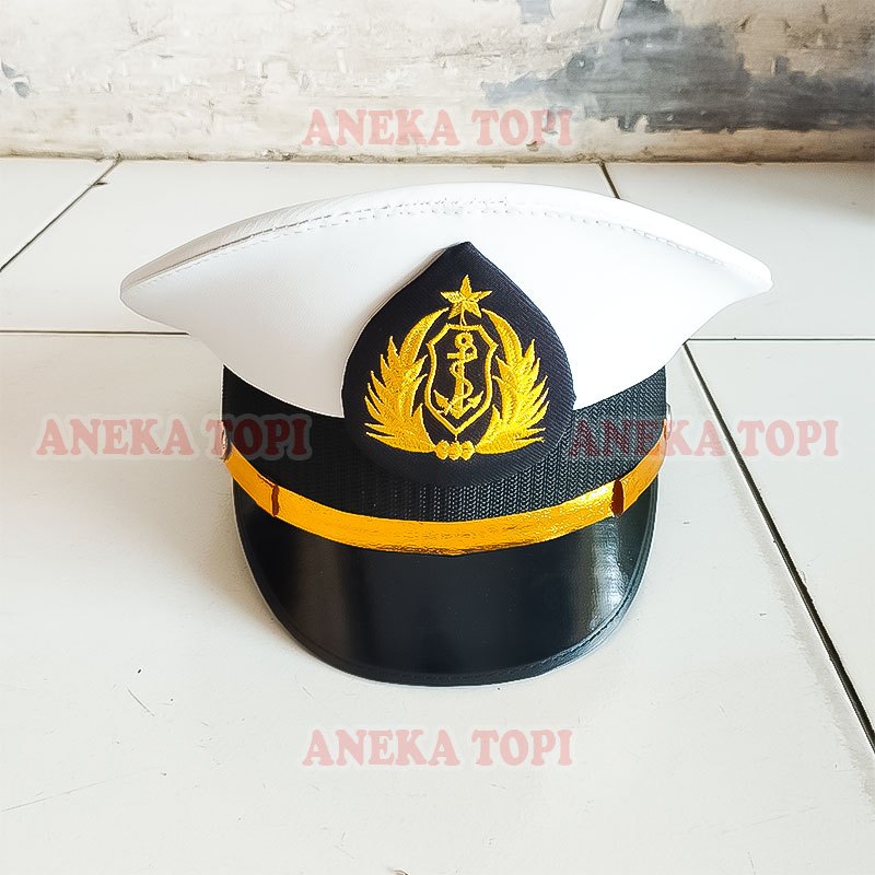 Topi Pet Pelayaran Topi Atribut Sekolah Pelayaran Topi Pet Pelayaran Warna Putih - Aneka Topi