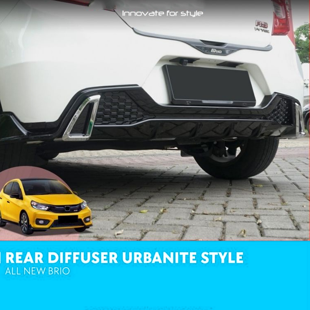 Diffuser Belakang Honda Brio 2018-2022 Urbanite Style / Rear Bumper Diffuser All New Brio