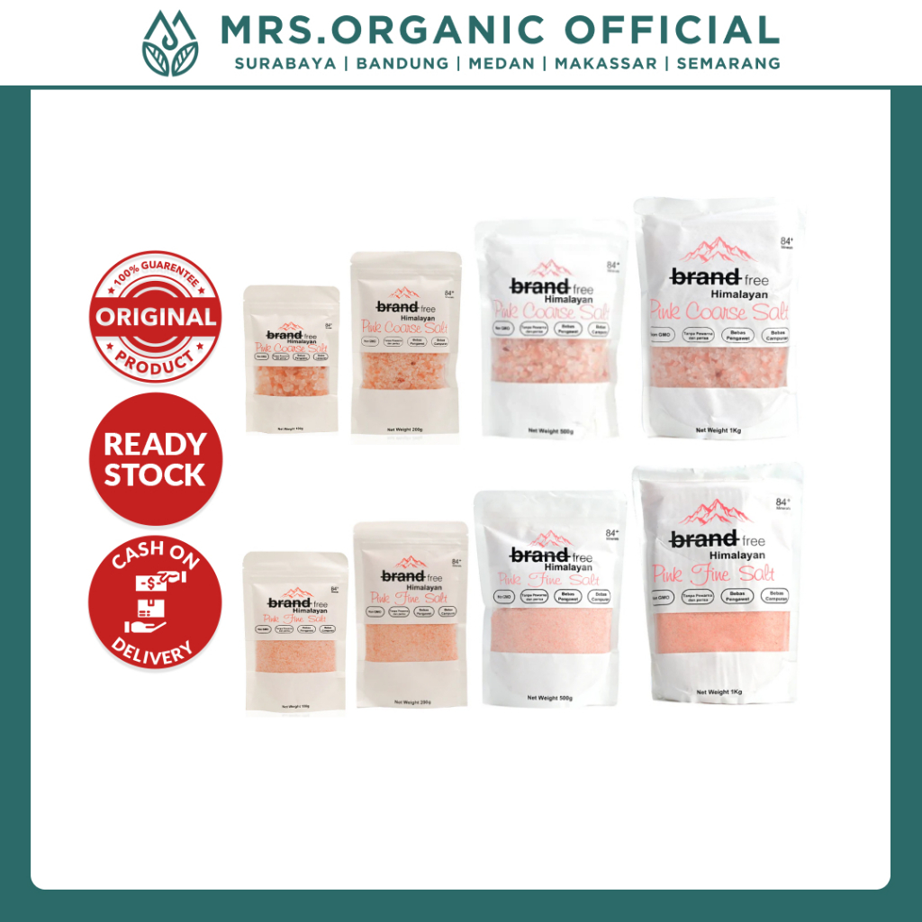

Garam Himalaya HALAL Organik Original Premium Pink Himalayan Salt All Varian Mengandung 84+Minerals