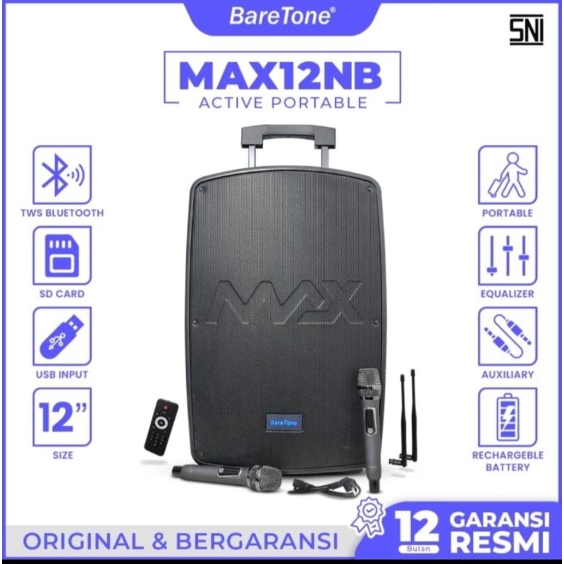 Speaker Portable Baretone MAX12NB Original Baretone Max 12Nb