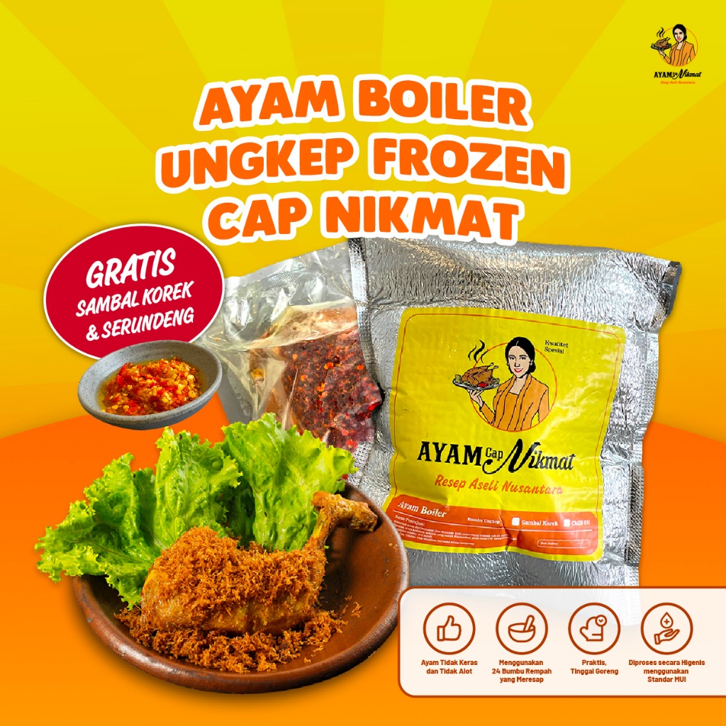

Ayam Broiler Ungkep Frozen 1 Ekor Nikmat Berempah Gratis Sambal Korek Ayam Cap Nikmat