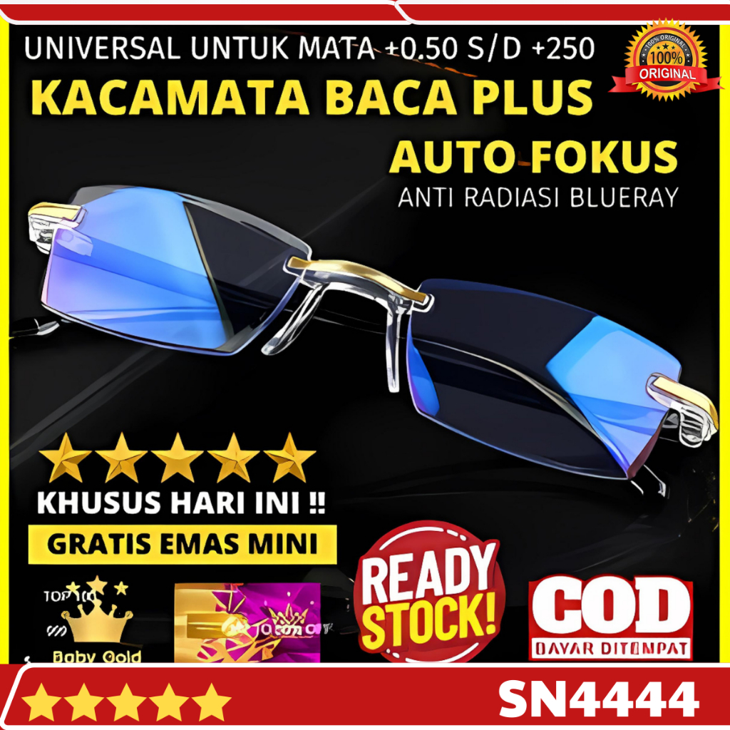 Kacamata Baca Plus Super Auto Fokus Anti Radiasi Blueray Kaca Mata Wanita Pria