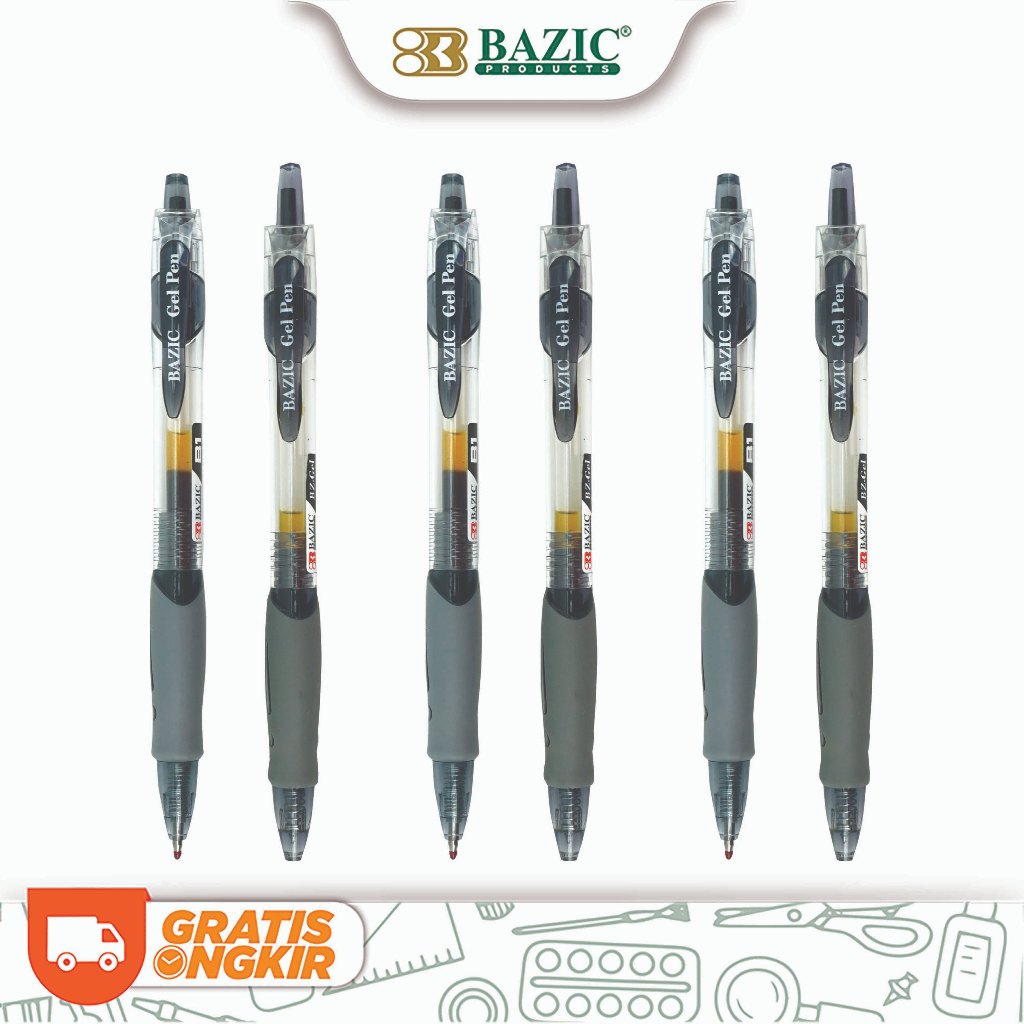 

Bazic Gel Pen B1 Black - Pulpen Gel Tinta Hitam Satuan
