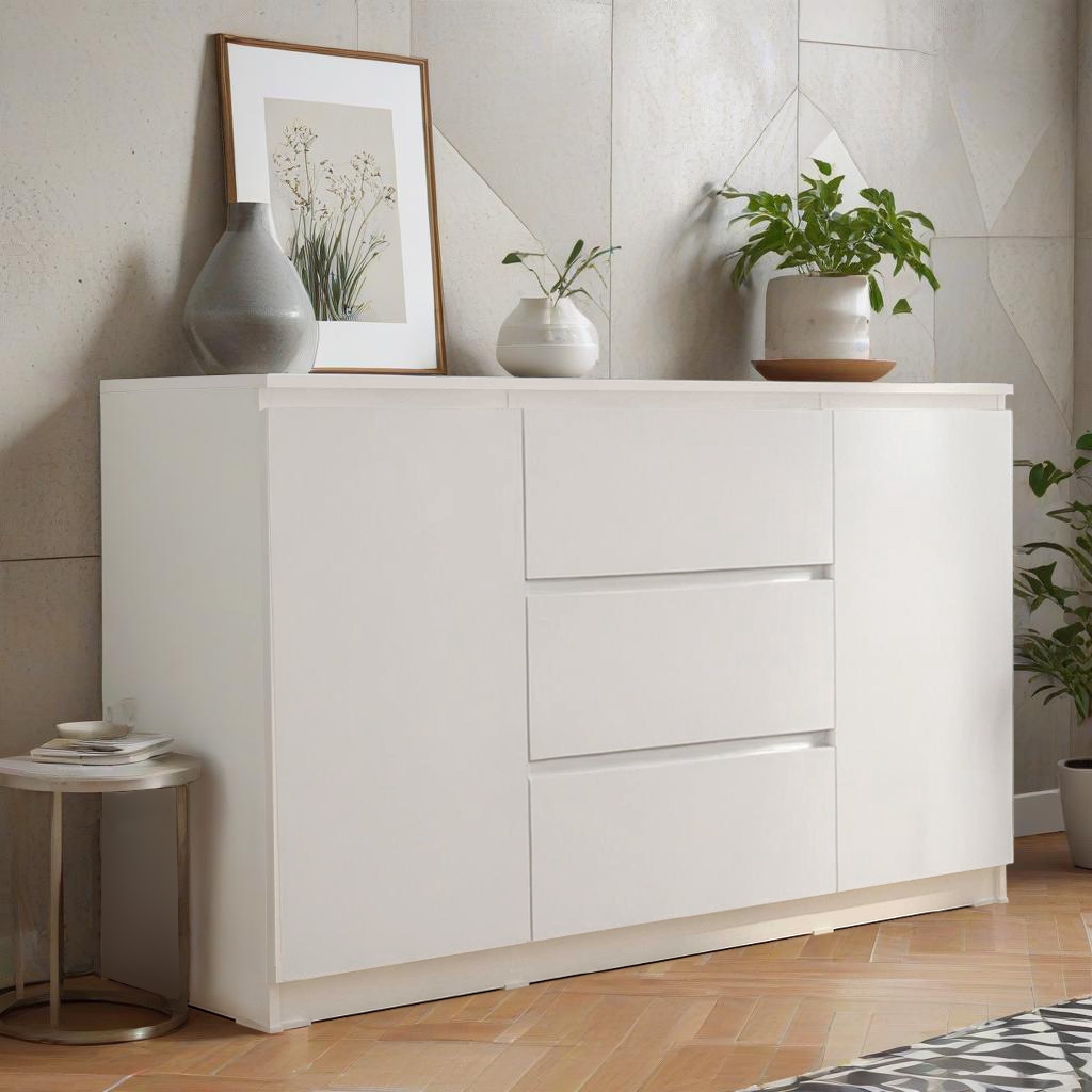 PIRA - LINUS SB140 / Bufet Putih tebal serbaguna / Lemari rak meja TV /