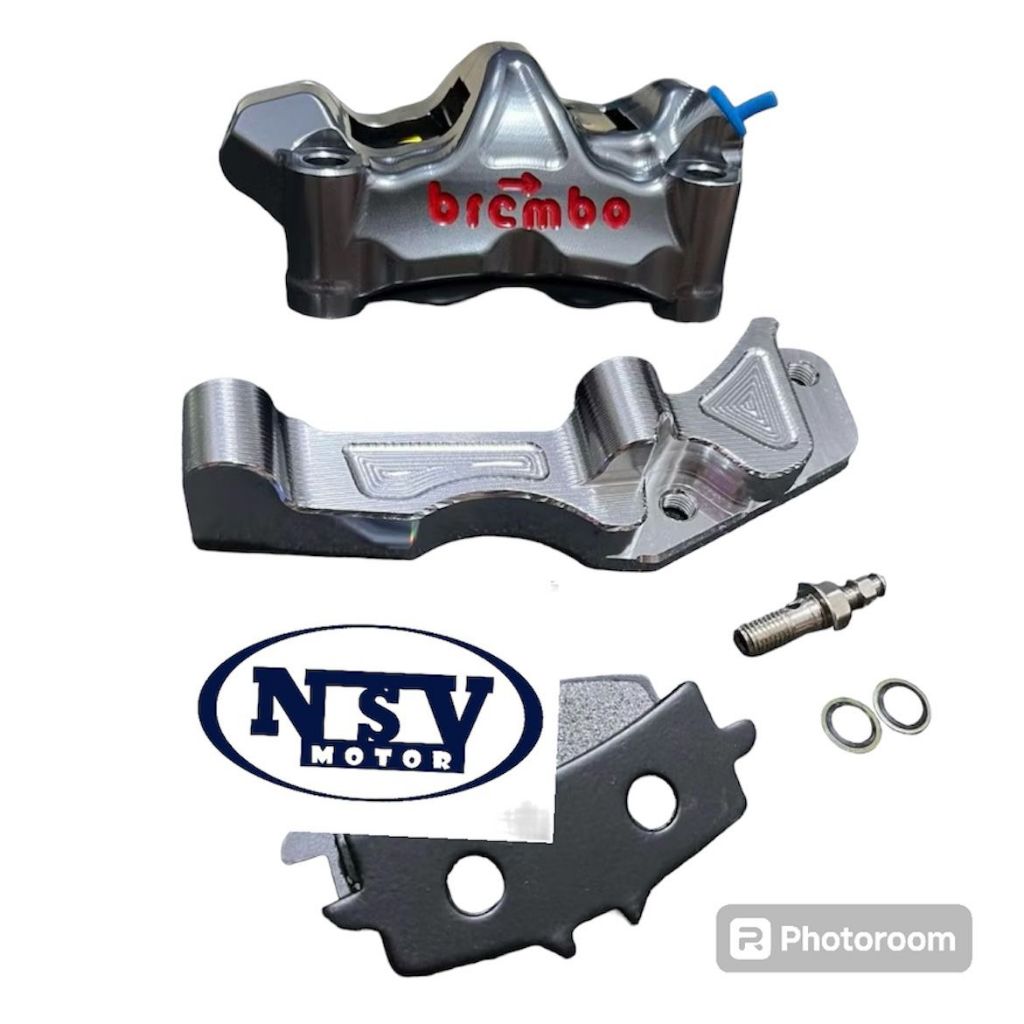 TERMURAH  SET KALIPER GP4RX GP4RS PLUS BREKET AEROX CAKRAM DEPAN GP4RX GP4RS 4 PISTON 4P CNC BONUS B