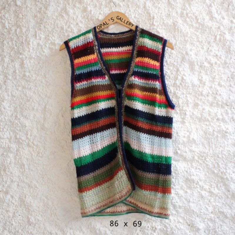 Rainbow Knit | Knit Vest | Knit Rajut | Knit Rajut Handmade | Knit | Rompi Wanita | Rompi Knit | Rom