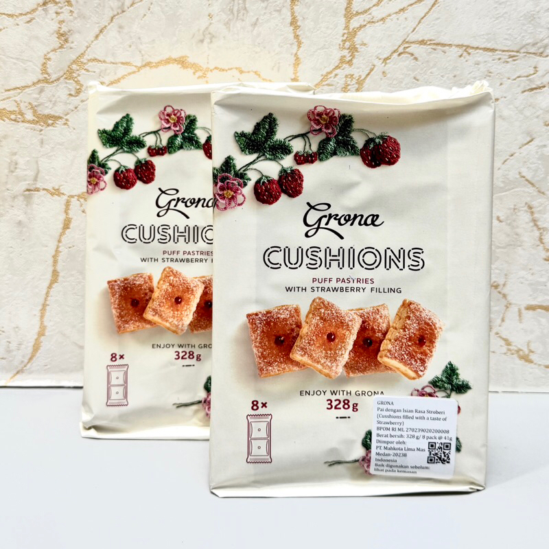 

Grona Cushions Puff Pastries Filled With Strawberry Snack Import Ukraine