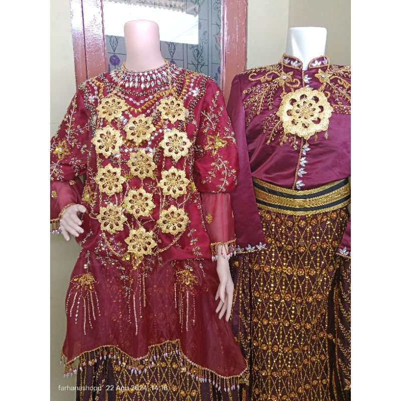 Baju pengantin full payet adat bugis makassar mewah