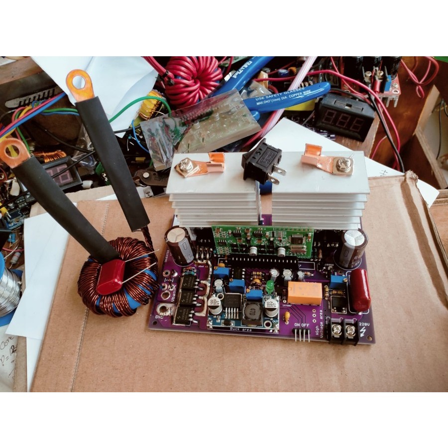 DIY Inverter Low Frek sistem batterai 72V ke 220V AC SPWM EGS002 pakai HeatSink dan filter order CUS