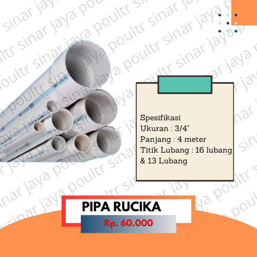 PIPA PVC RUCIKA 3/4 (4MTR) / PIPE AIR / PIPA WAVIN STANDAR / PERALON