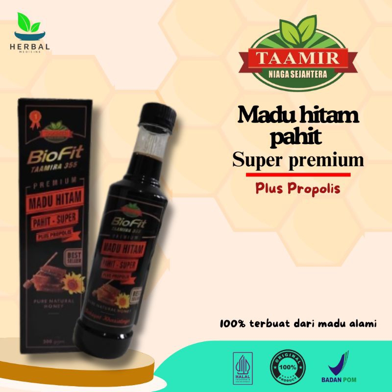 

madu pahit hitam plus propolis 500 gr - madu Hitam pahit biofit taamir untuk diabetes kolesterol dll