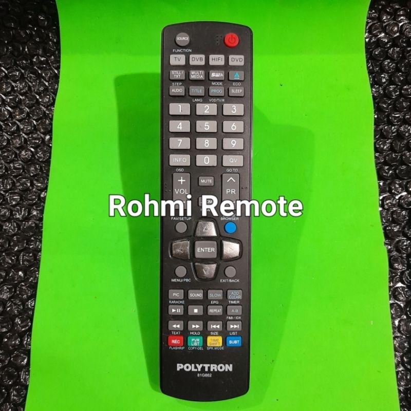 REMOTE REMOT TV DVD HIFI POLYTRON 81G862 ORIGINAL ASLI