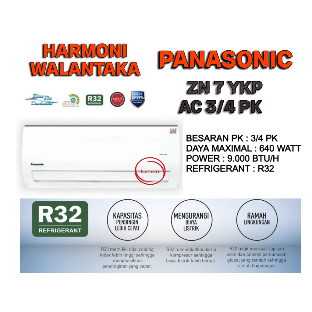 AC PANASONIC 3/4 PK AC Panasonic 3/4 PK 0,75 PK R32 CSZN7YKP / CS ZN7YKP