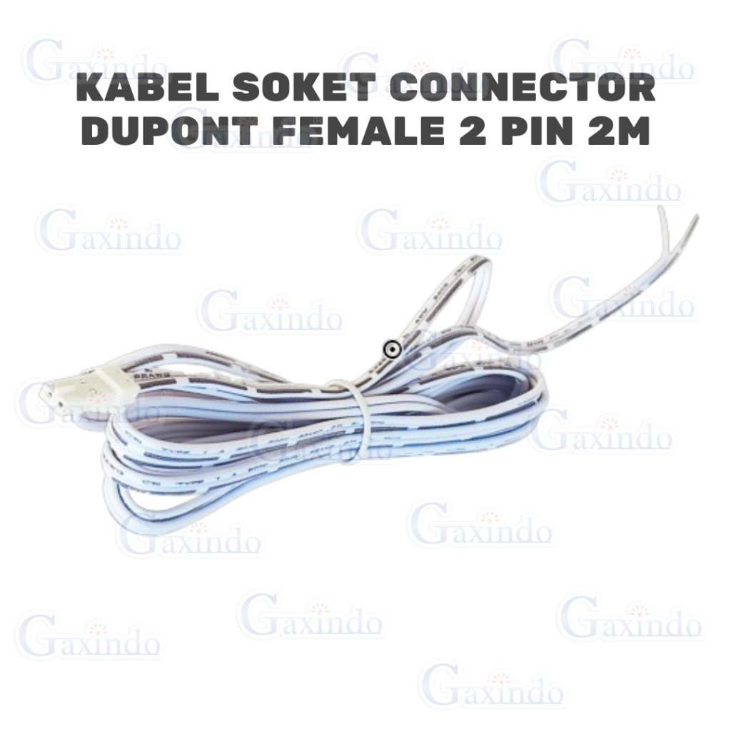 KABEL SOKET CONNECTOR DUPONT FEMALE 2 PIN 2M S2200 KABEL KONEKTOR SOKET DUPONT