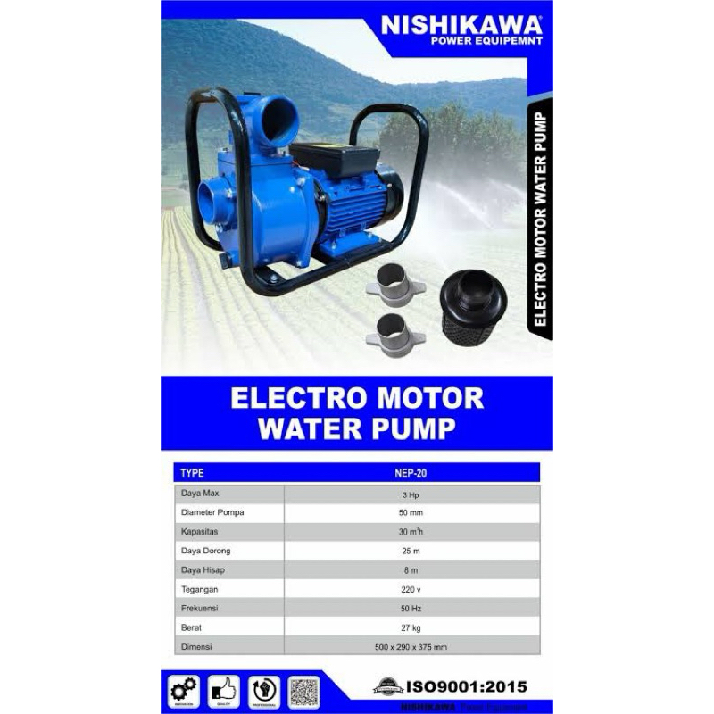 WATER PUMP 2 INCH ELECTRO MOTOR WP 2 INCH DINAMO NISHIKAWA