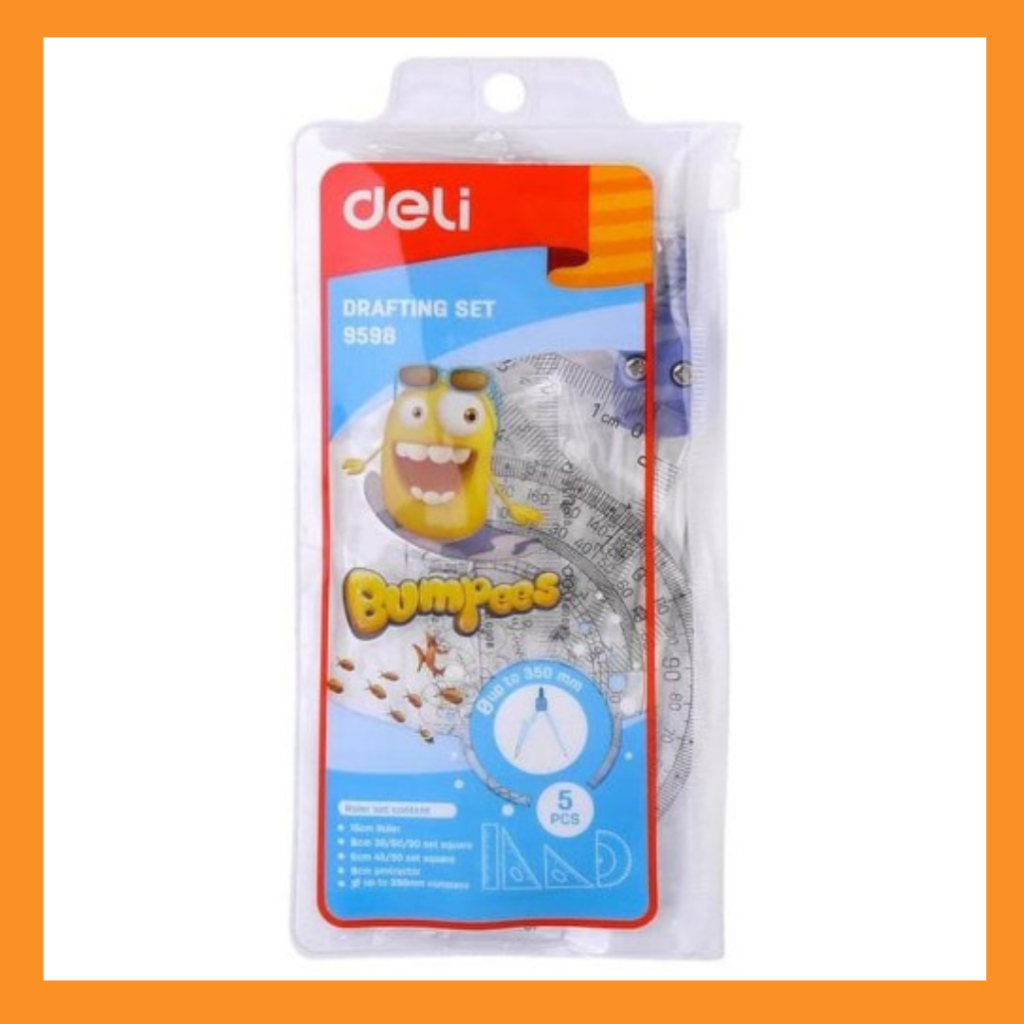 

DELI Penggaris set + jangka bumpees 9598