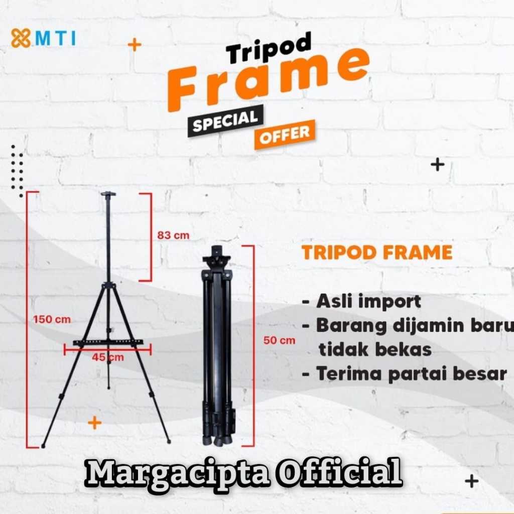 Tiang Kaki Akrilik Tripod Banned Stand Banner Iklan Display