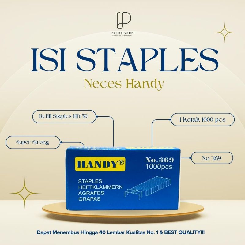 

ISI STAPLES NECES HANDY NO 369 1 box kecil