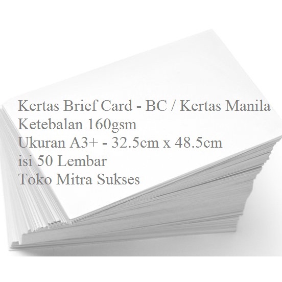 

KODE PRODUK TBQKW7193 A3 Kertas Brief Card BC Kertas Manila 16GSM A3 isi 5 Lembar