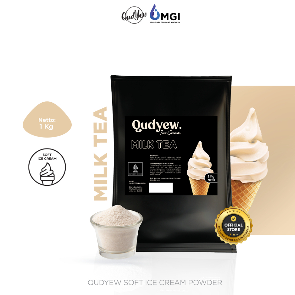 

Qudyew Ice Cream Powder Milk Tea 1 Kg / Bubuk Es Krim 1Kg Premix Soft Ice Cream Powder