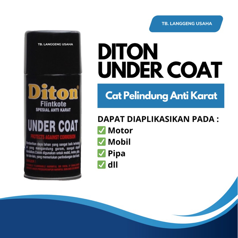 DITON FLINTKOTE UNDER COATS Cat Semprot Kendaran Motor Mobil Anti Karat Tahan Panas Body Dasar Kasar