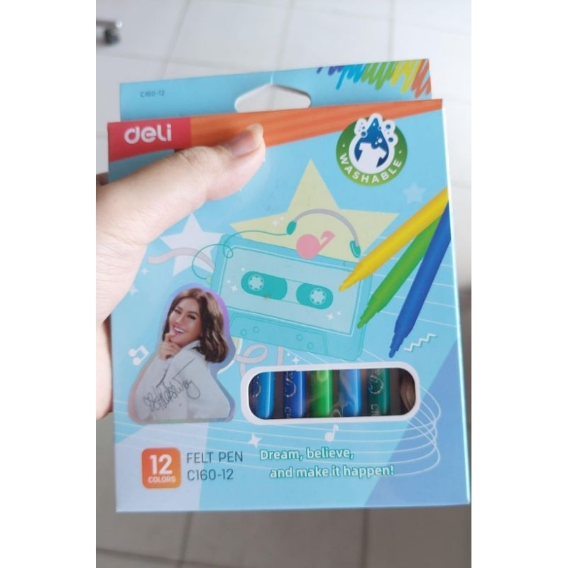 

FELT PEN DELI CC160-12 12 WARNA / SPIDOL PENA 12 WARNA MERK DELI