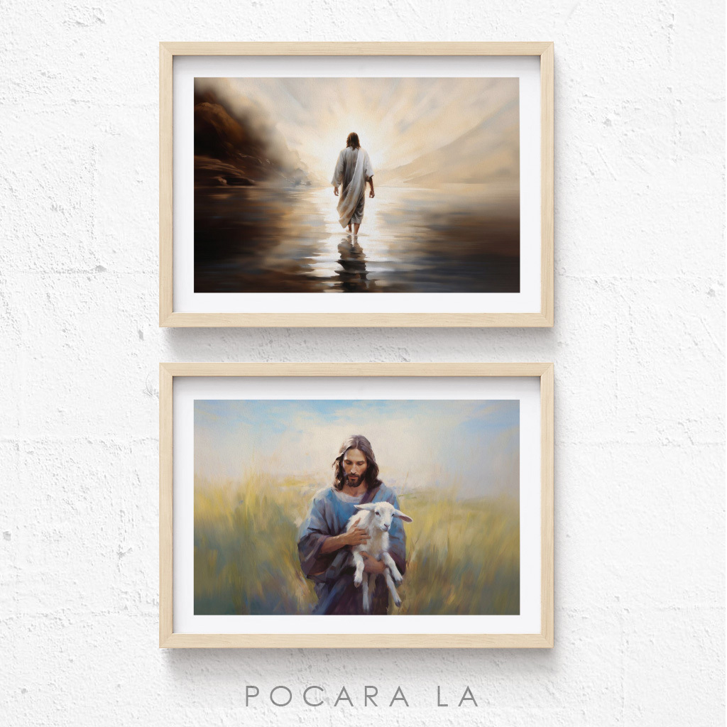 Hiasan Dinding Bingkai Poster Yesus Dekorasi Kristen