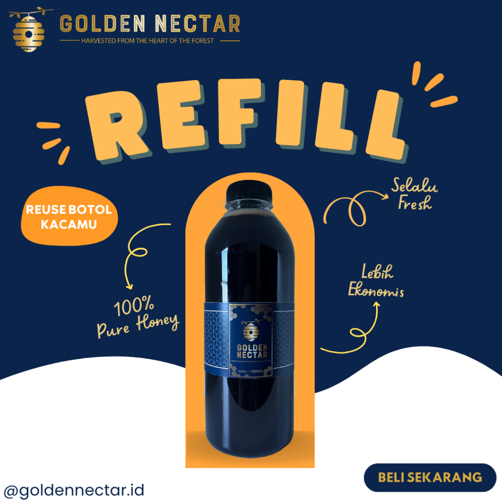 

Refill Madu Murni / Pure Honey Golden Nectar 1000ml