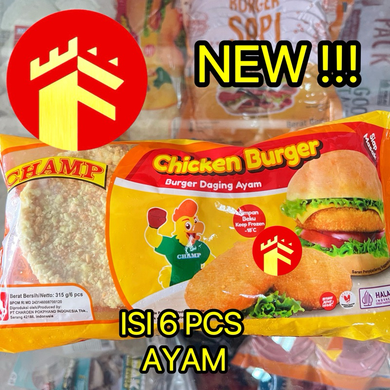 

CHAMP BURGER DAGING AYAM CHICKEN BURGER 315 GR